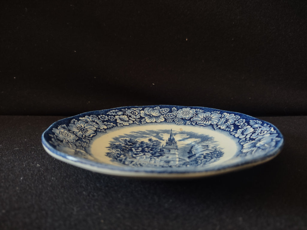 Vintage Liberty Blue Old North Church Saucer IMPERFECT [7047]