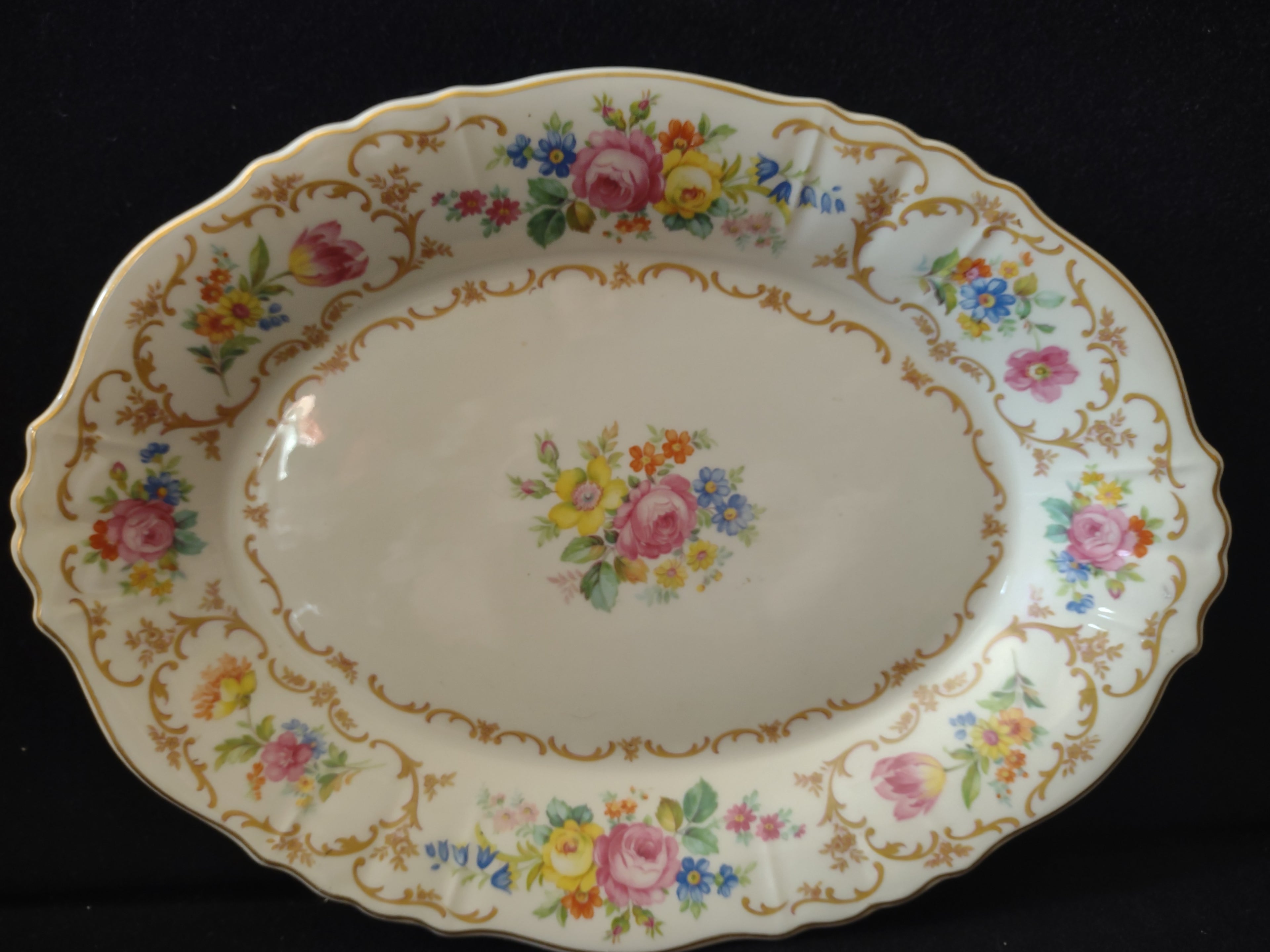 Vintage Syracuse China Federal Shape Floral Serving Platter [7048]