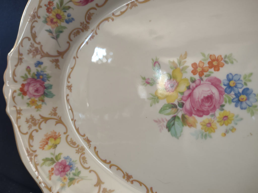Vintage Syracuse China Federal Shape Floral Serving Platter [7048]