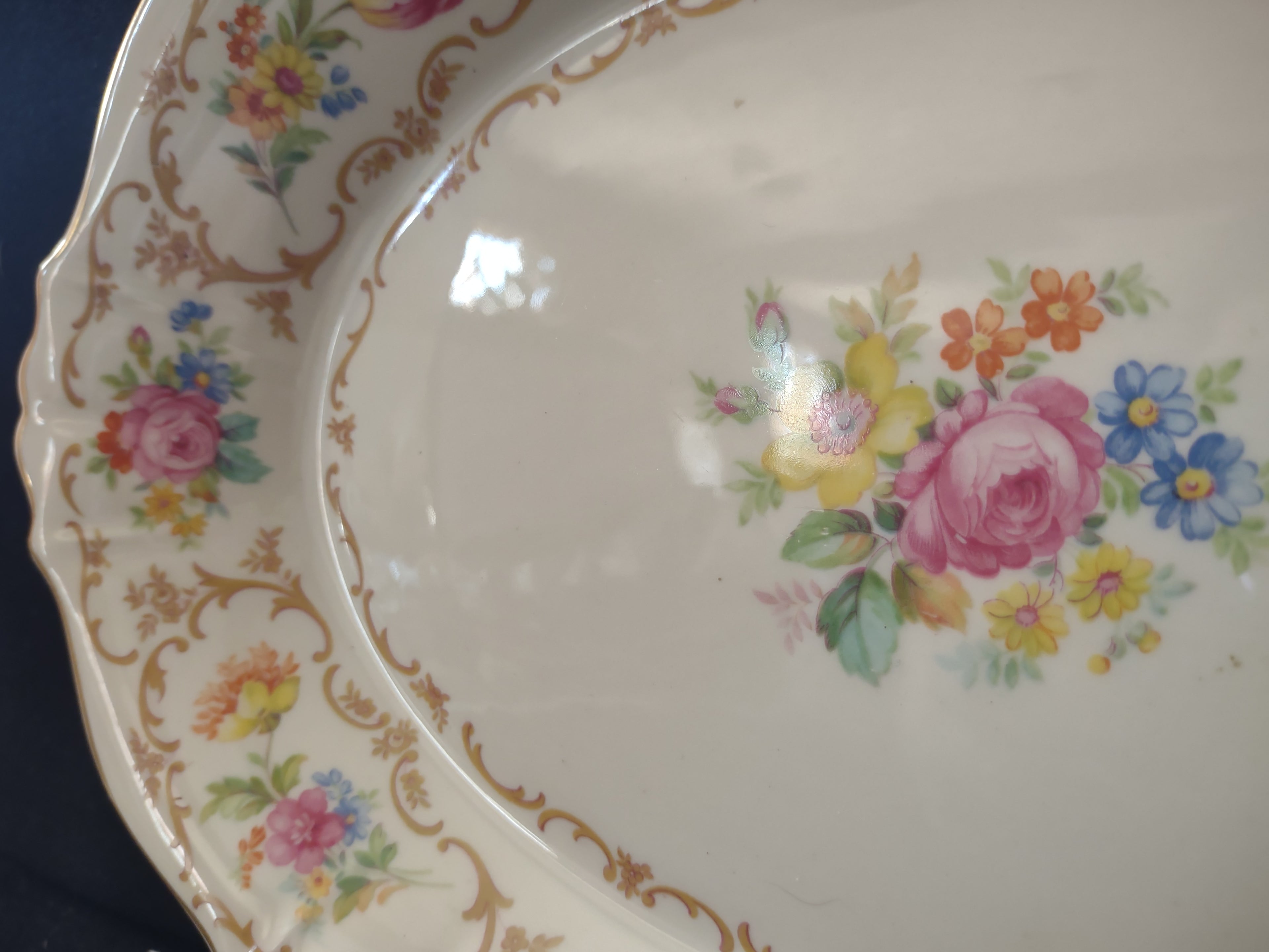 Vintage Syracuse China Federal Shape Floral Serving Platter [7048]