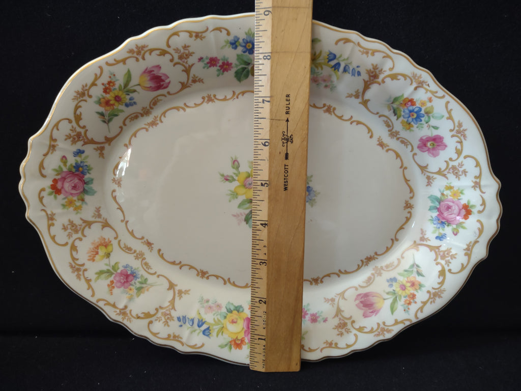 Vintage Syracuse China Federal Shape Floral Serving Platter [7048]