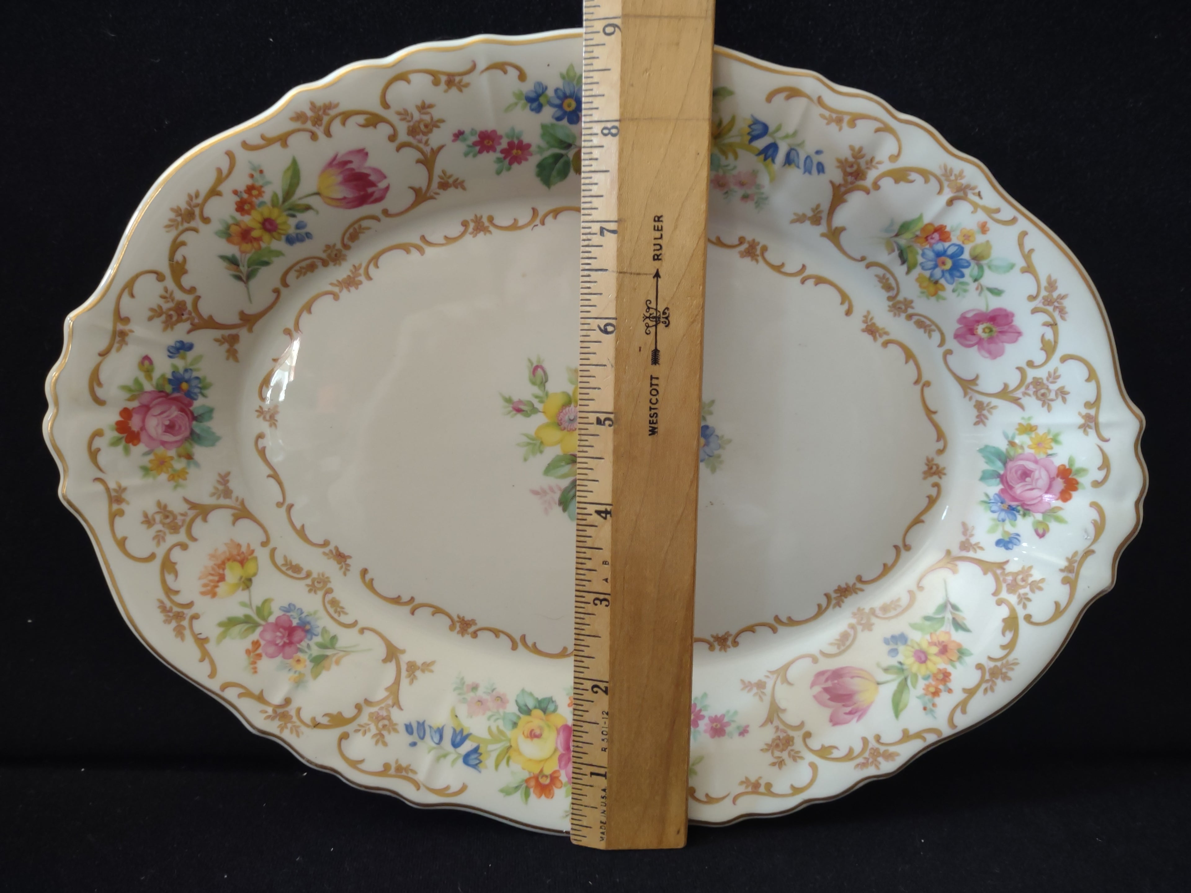 Vintage Syracuse China Federal Shape Floral Serving Platter [7048]