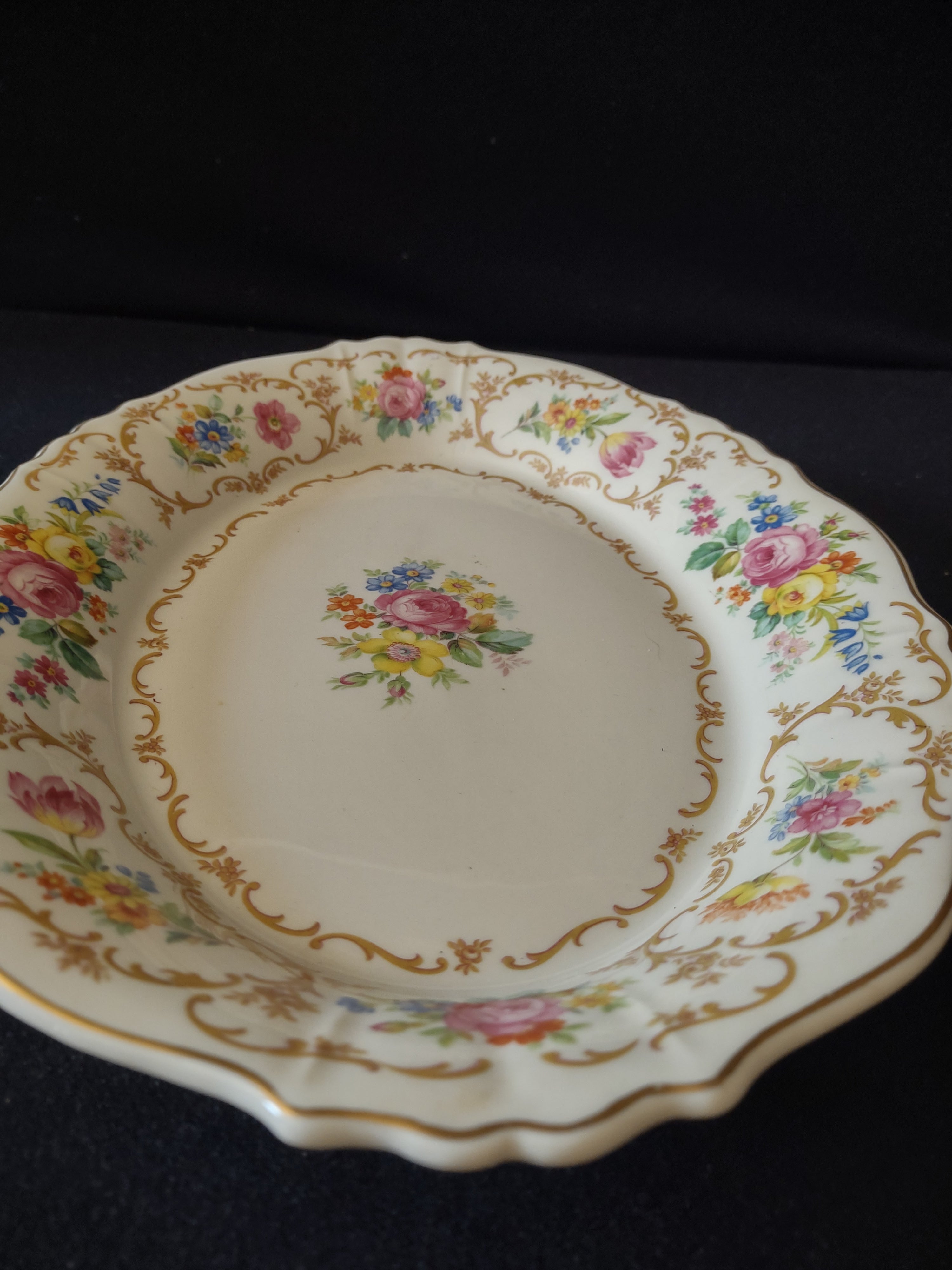 Vintage Syracuse China Federal Shape Floral Serving Platter [7048]