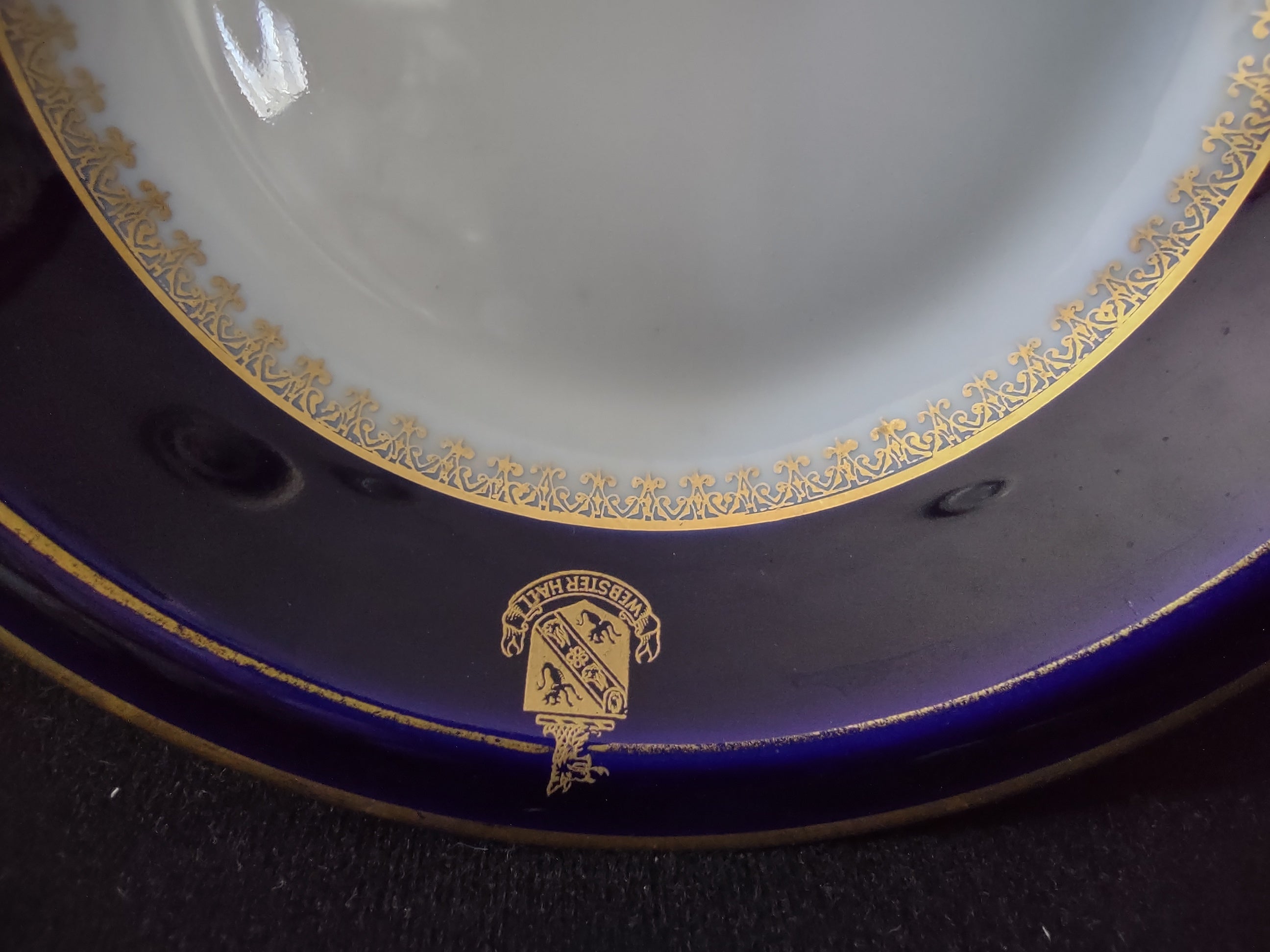 Vintage Black Knight Cobalt Blue Webster Halls Small Bowl 1926 [7051]