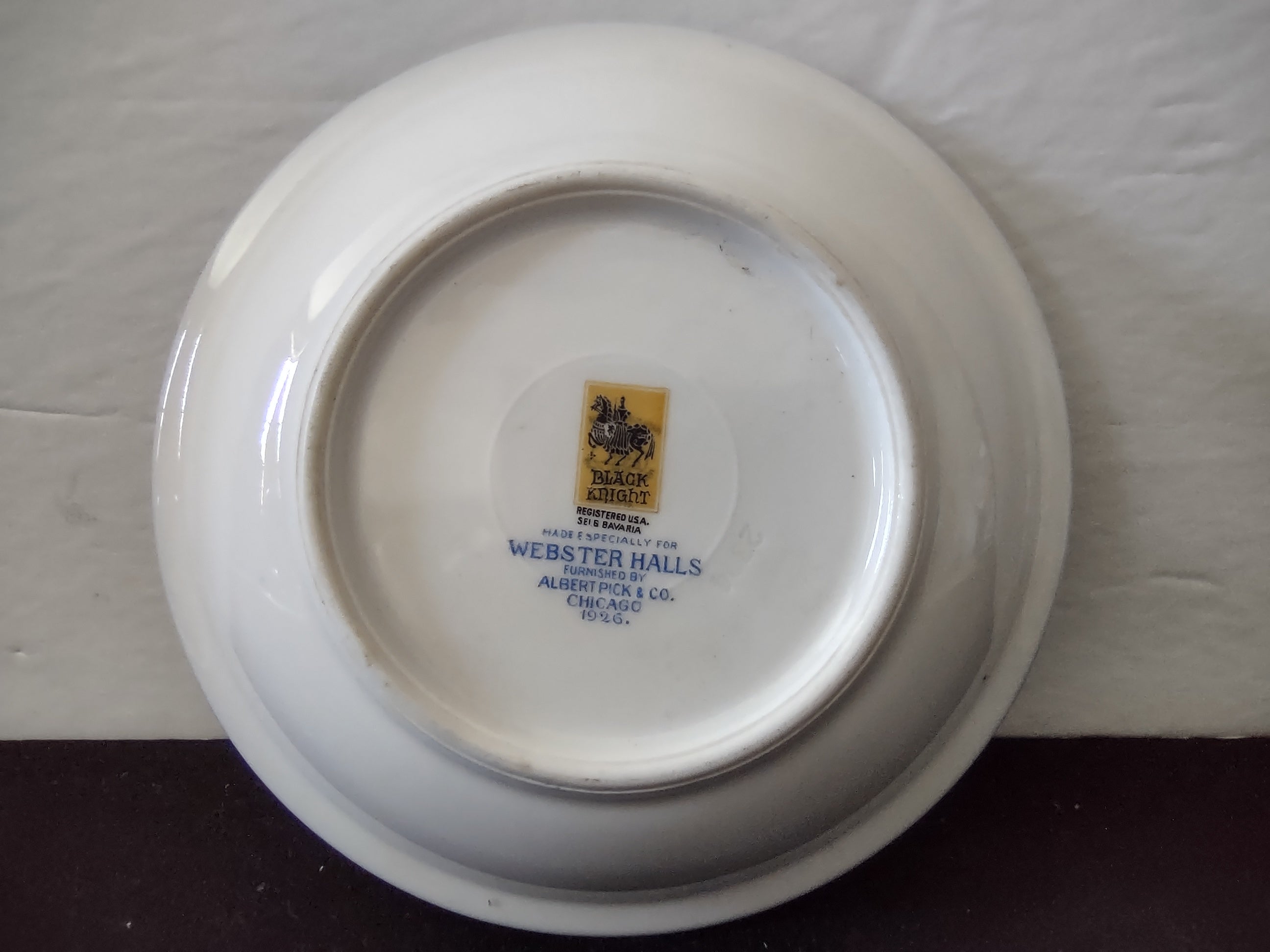 Vintage Black Knight Cobalt Blue Webster Halls Small Bowl 1926 [7051]