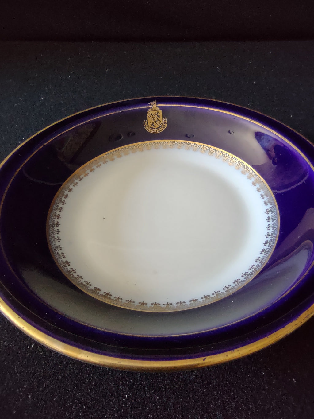 Vintage Black Knight Cobalt Blue Webster Halls Small Bowl 1926 [7051]
