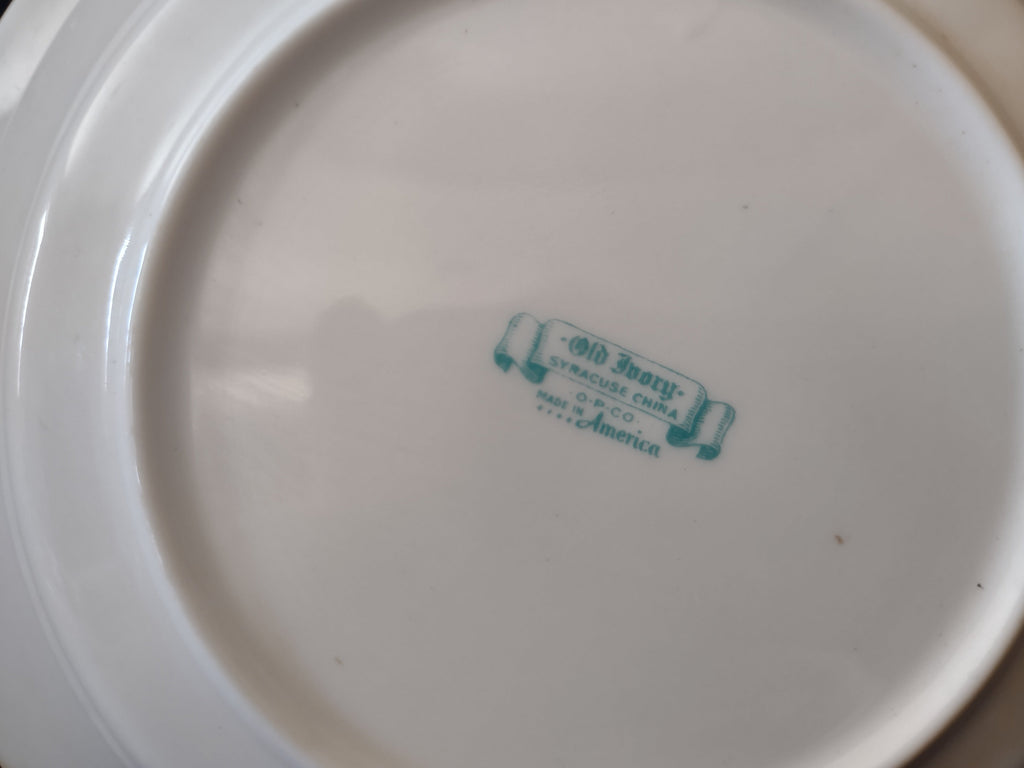 Backstamp: Old Ivory, Syracuse China, Made in America