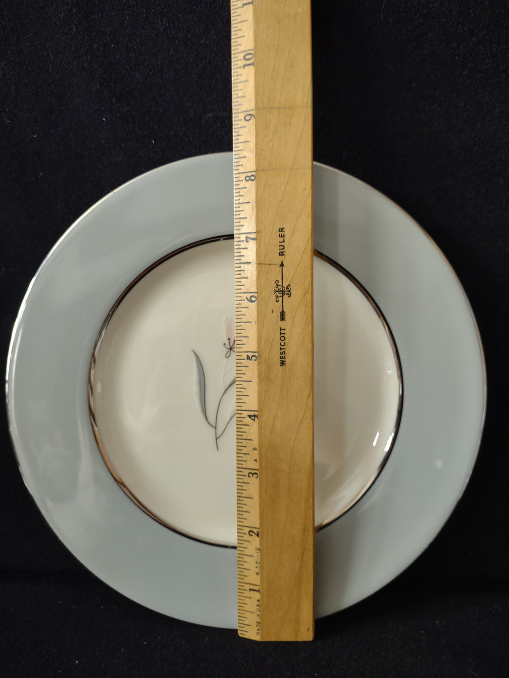 Vintage Castleton China Flair 8-1/2" Salad/Lunch Plate Platinum [7058]