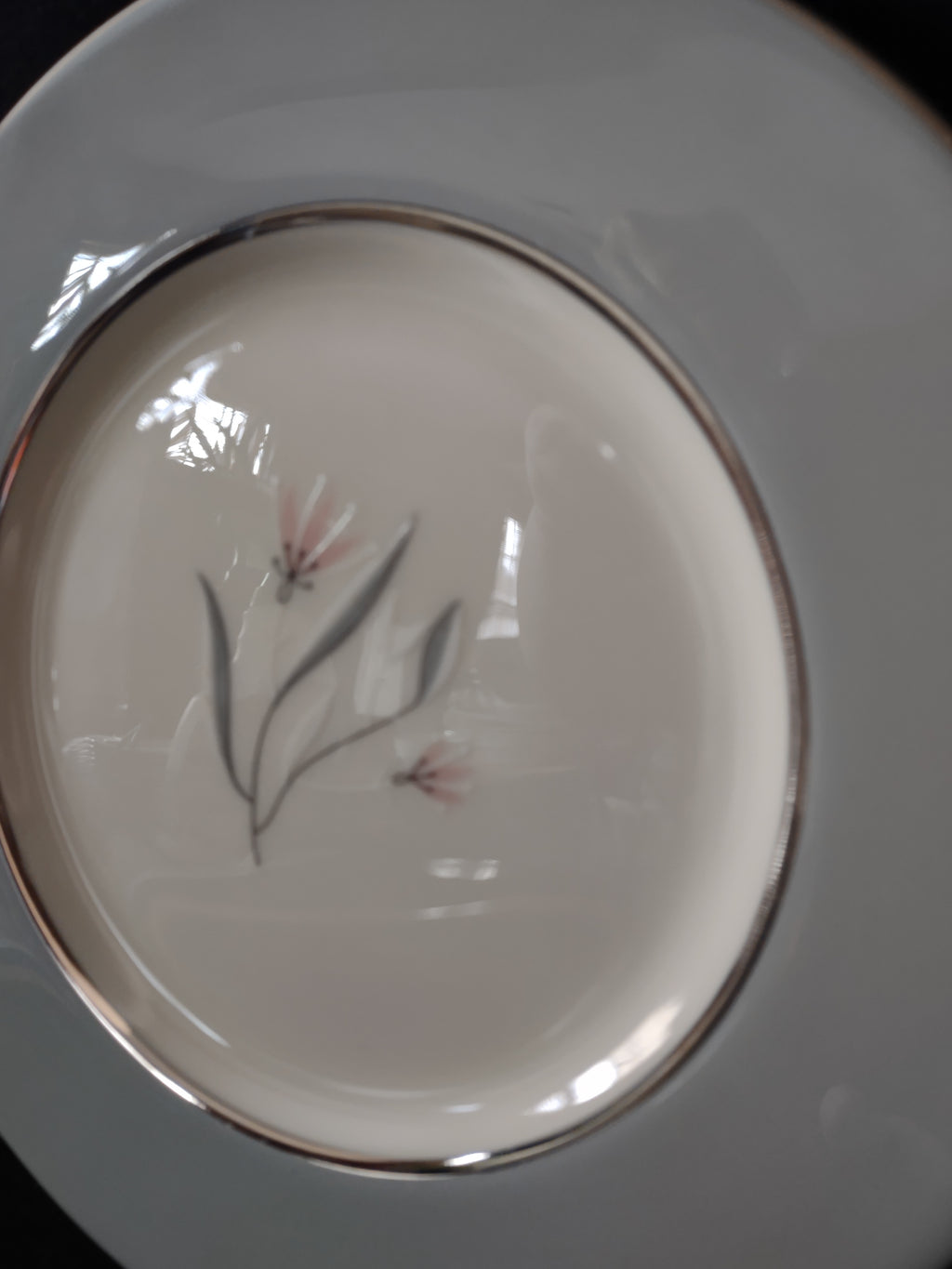 Vintage Castleton China Flair 8-1/2" Salad/Lunch Plate Platinum [7058]