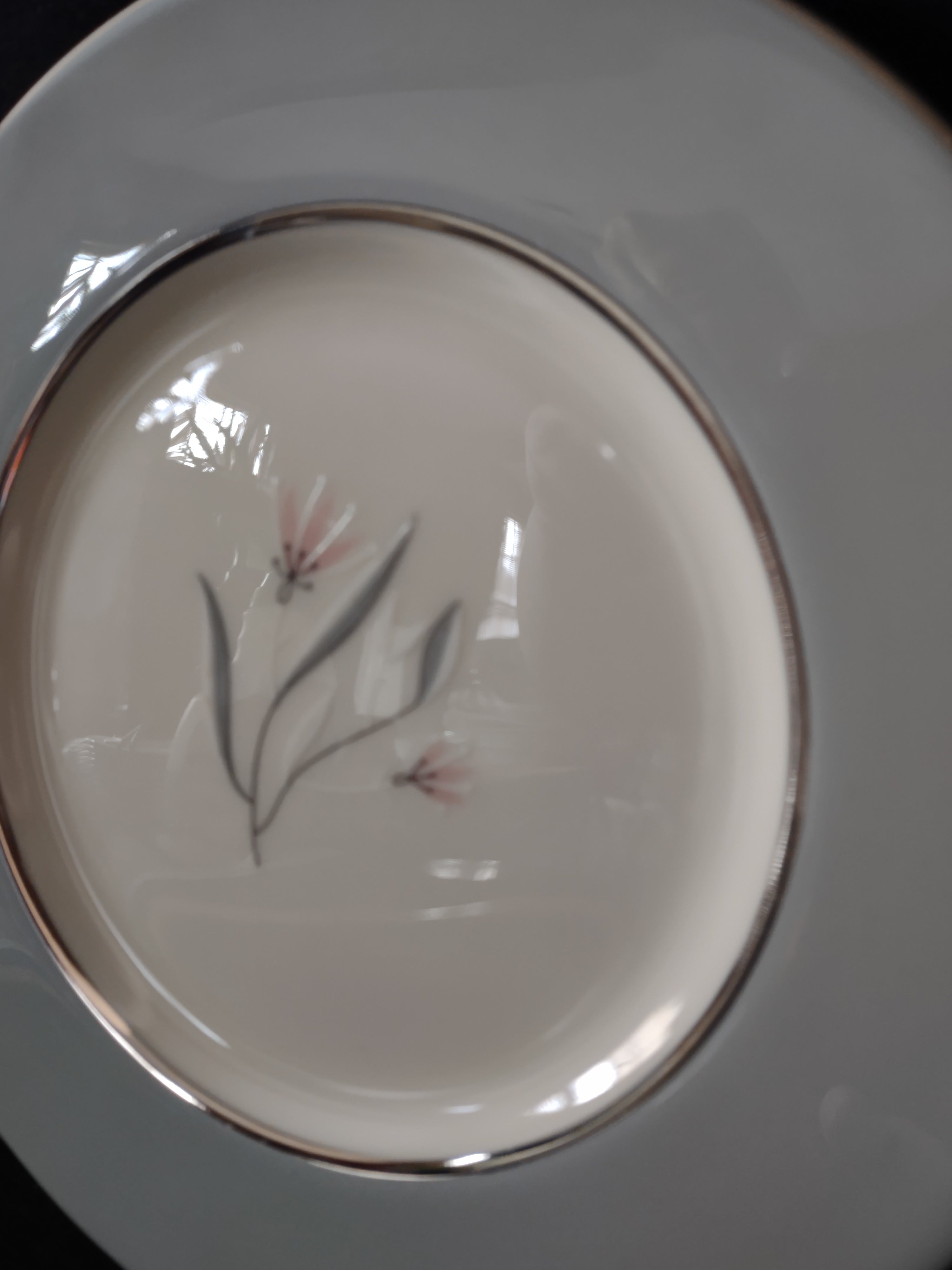 Vintage Castleton China Flair 8-1/2" Salad/Lunch Plate Platinum [7058]
