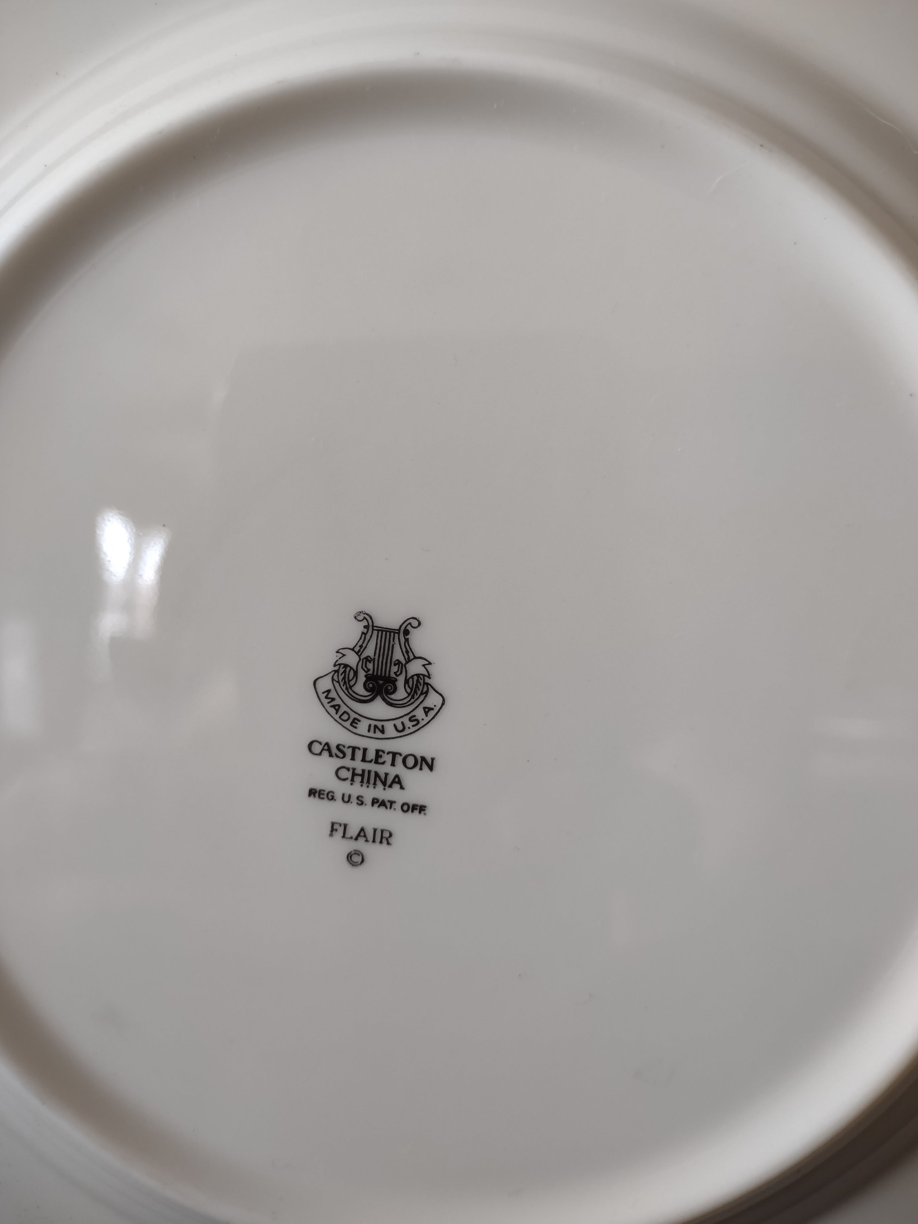 Vintage Castleton China Flair 8-1/2" Salad/Lunch Plate Platinum [7058]