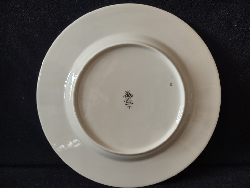 Vintage Castleton China Flair Dinner Plate Set of 2 Platinum [7059]