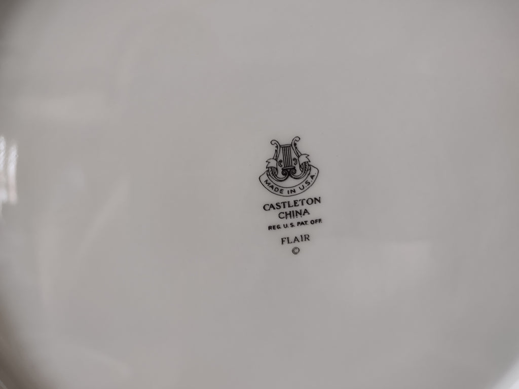 Vintage Castleton China Flair Dinner Plate Set of 2 Platinum [7059]