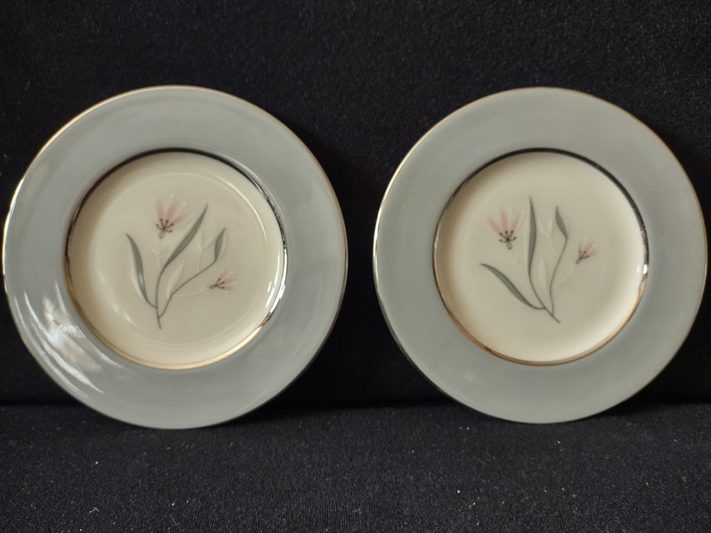 Vintage Castleton China Flair Small 6" Plate Set of 2 Platinum [7061]