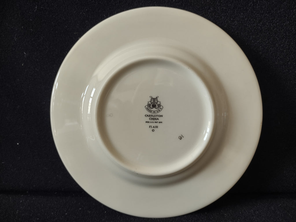 Vintage Castleton China Flair Small 6" Plate Set of 2 Platinum [7061]