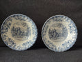 Vintage Johnson Bros Coaching Scenes Gate Keeper Blue Plate - size reference with ruler