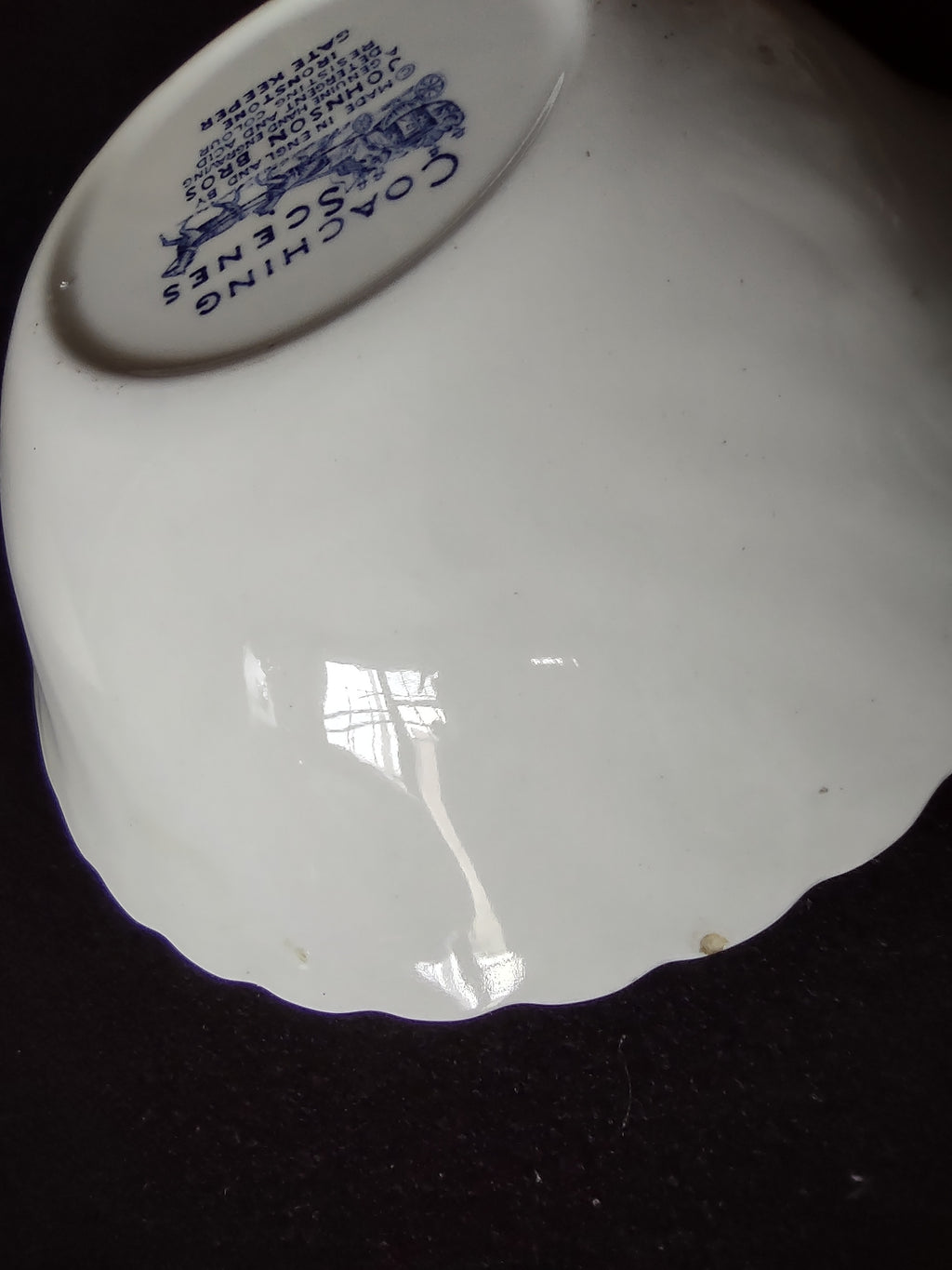 Vintage Johnson Bros Coaching Scenes Gate Keeper Blue Bowl Set of 2 [7066]
