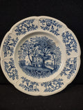 Vintage Johnson Bros Windsor Ware Mount Vernon Garden House Blue Plate IMPERFECT [7067]