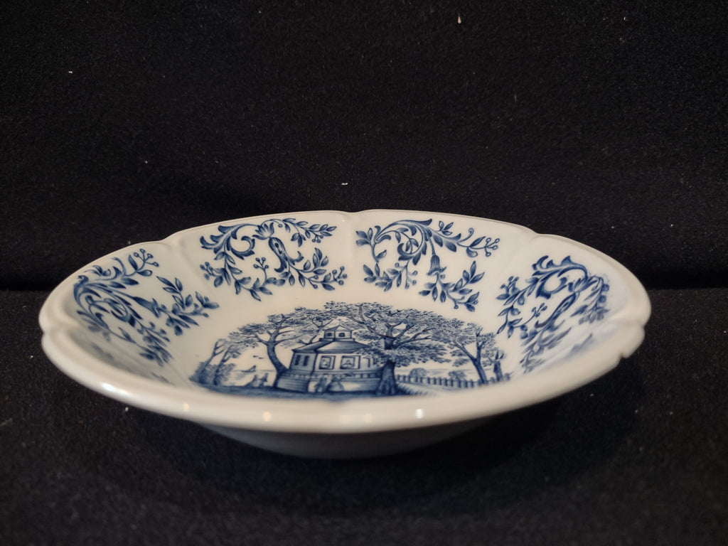 Vintage Johnson Bros Windsor Ware Mount Vernon Garden House Blue Berry Bowl [7068]