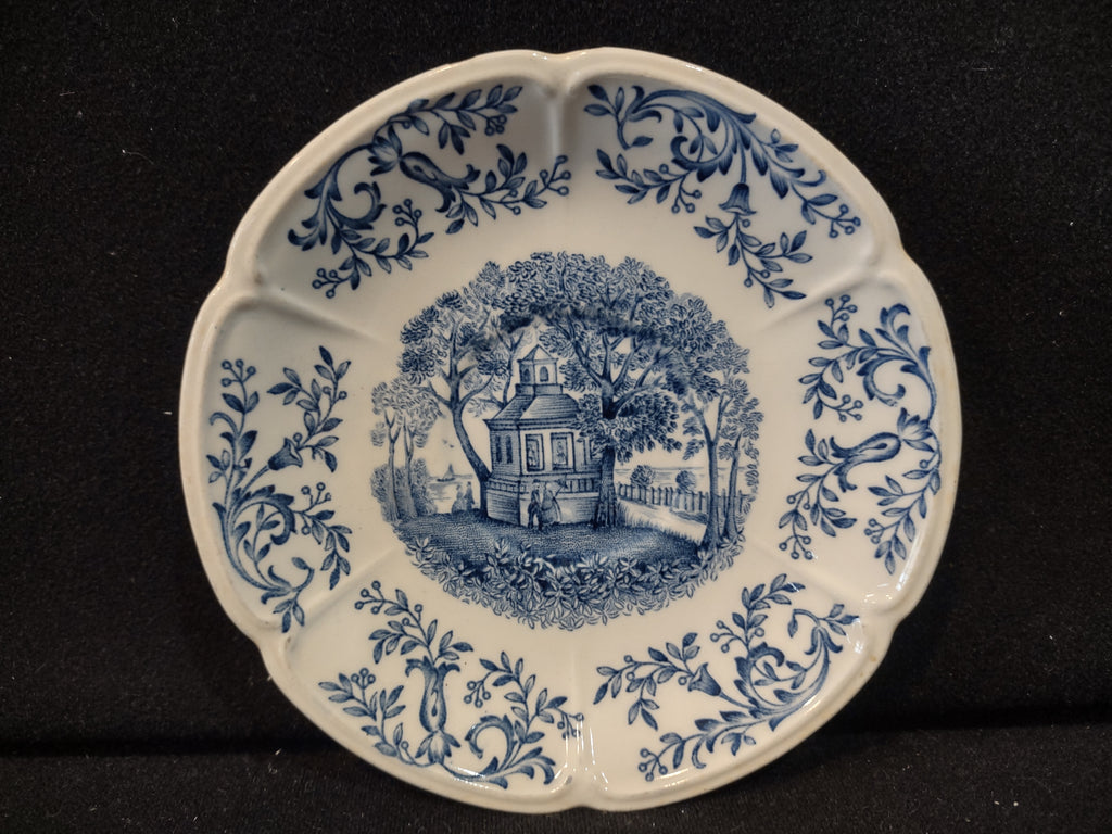 Vintage Johnson Bros Windsor Ware Mount Vernon Garden House Blue Berry Bowl IMPERFECT [7069]