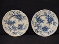 Vintage Johnson Bros Windsor Ware Blue Rose Plate Set of 2 - front view both plates