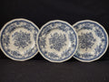 Vintage Kensington Ironstone Balmoral Blue Floral Plate Set of 3 - front view all three plates