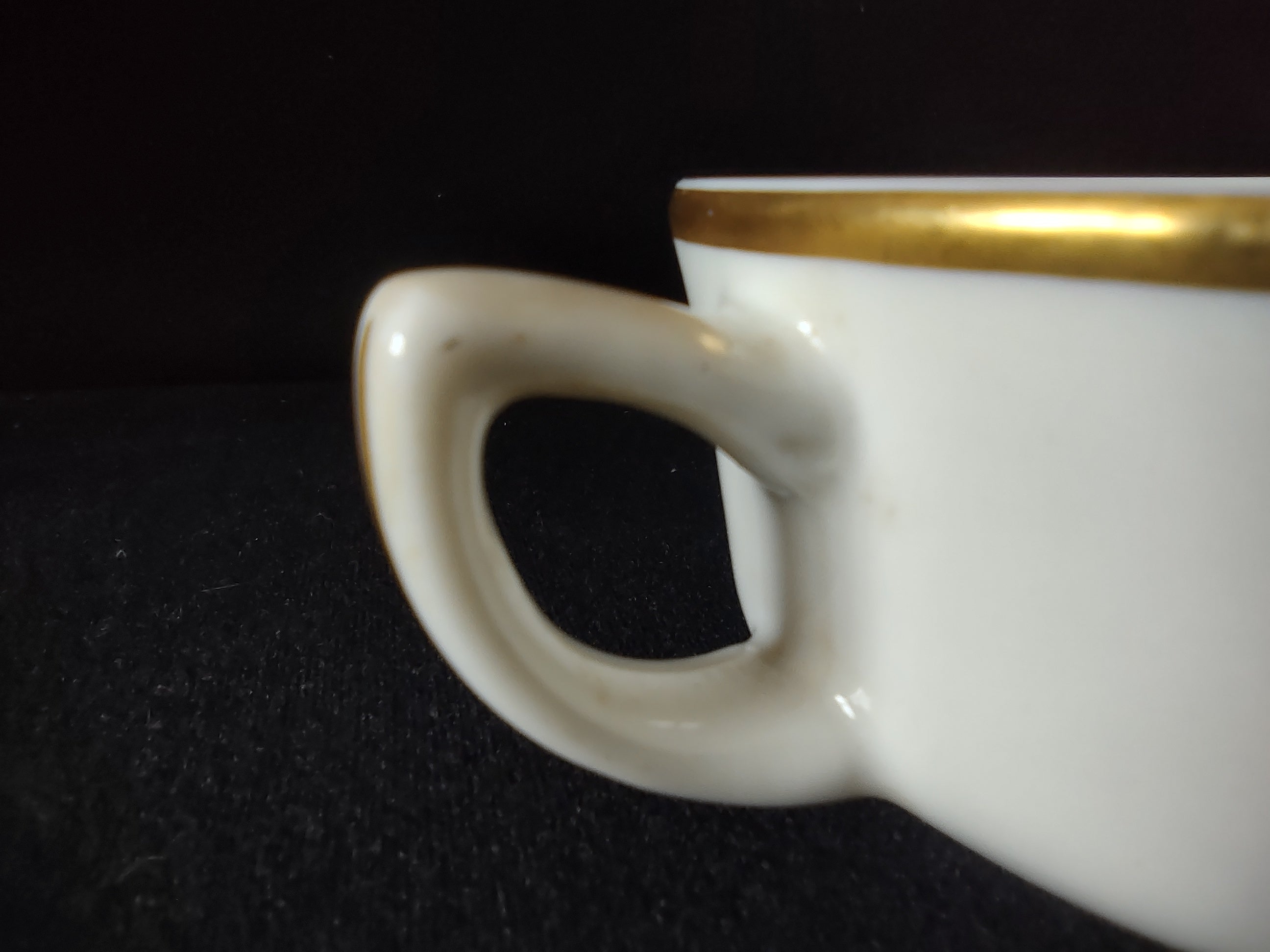 Top-down view of Syracuse China tea cup interior