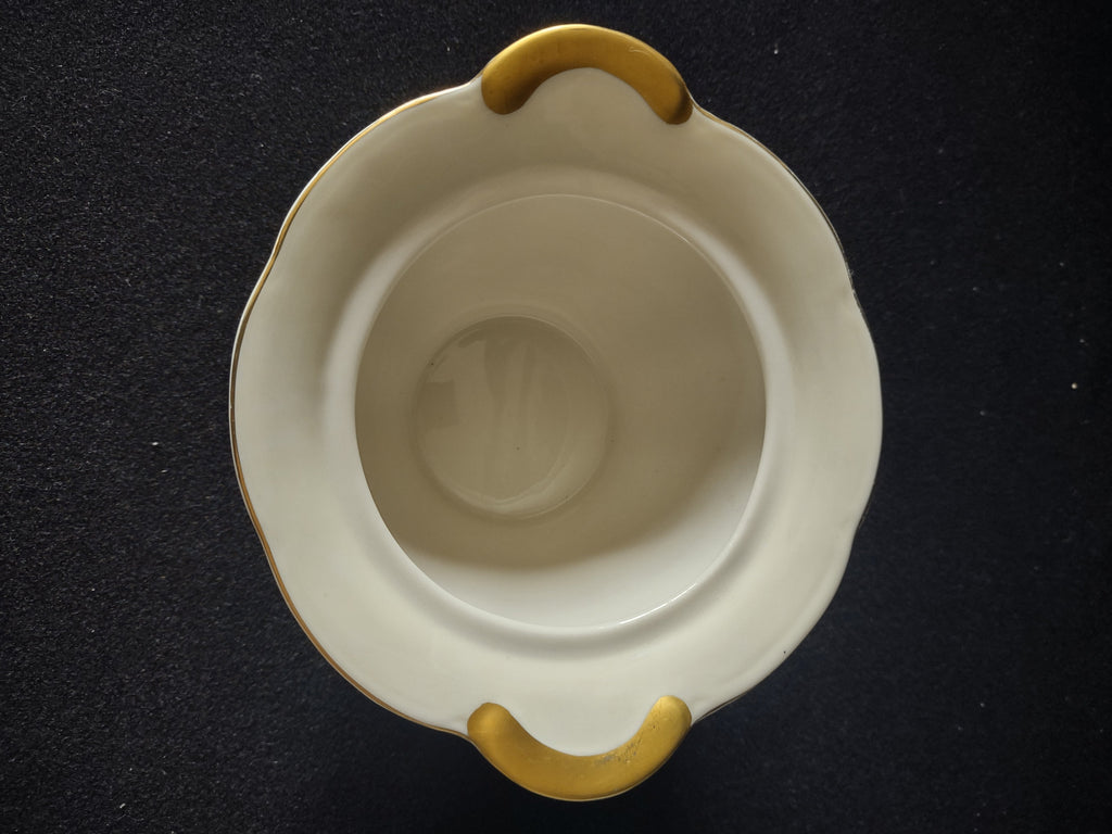 Vintage Theodore Haviland Leeds cream soup bowl overhead view