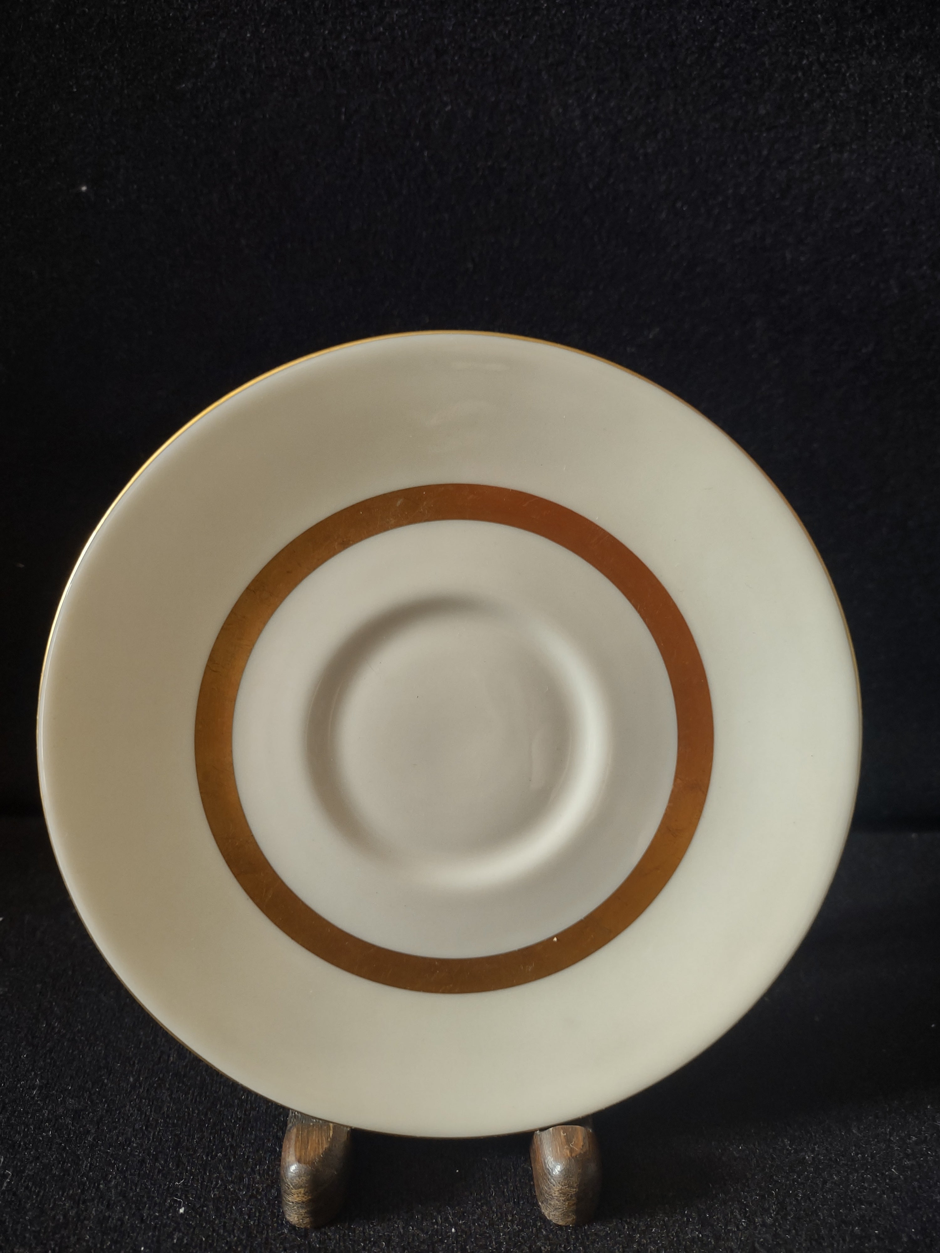 Vintage Theodore Haviland NY Gotham Gold Banded Saucer Made USA [7091]
