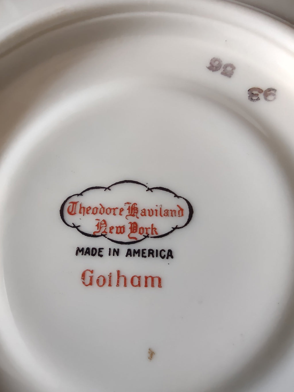 Theodore Haviland New York Gotham plate backstamp - Made in America