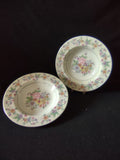Theodore Haviland Springtime rimmed soup bowl top view with ruler showing 7.5 inch diameter
