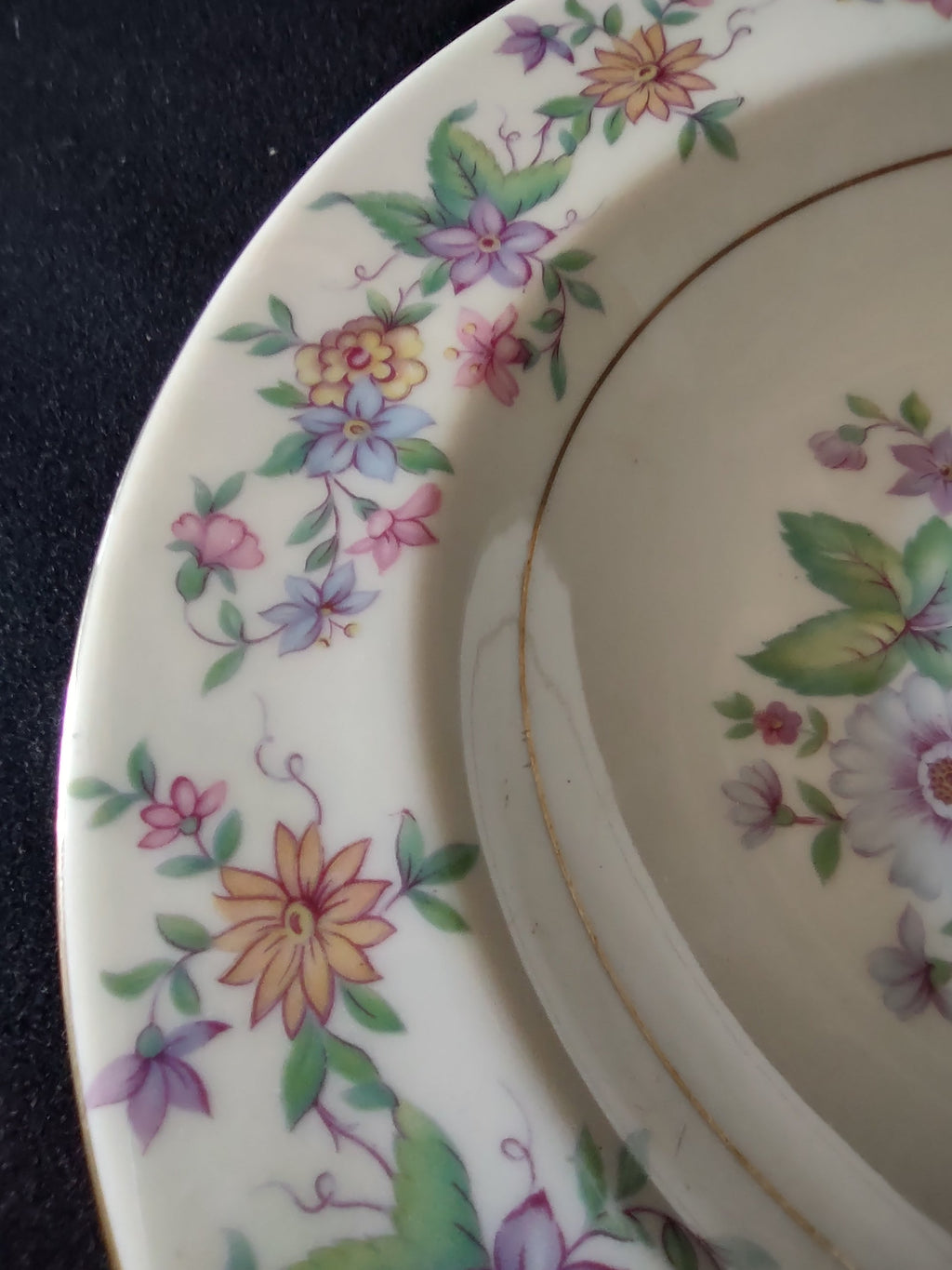 Theodore Haviland Springtime bowl rim and floral detail