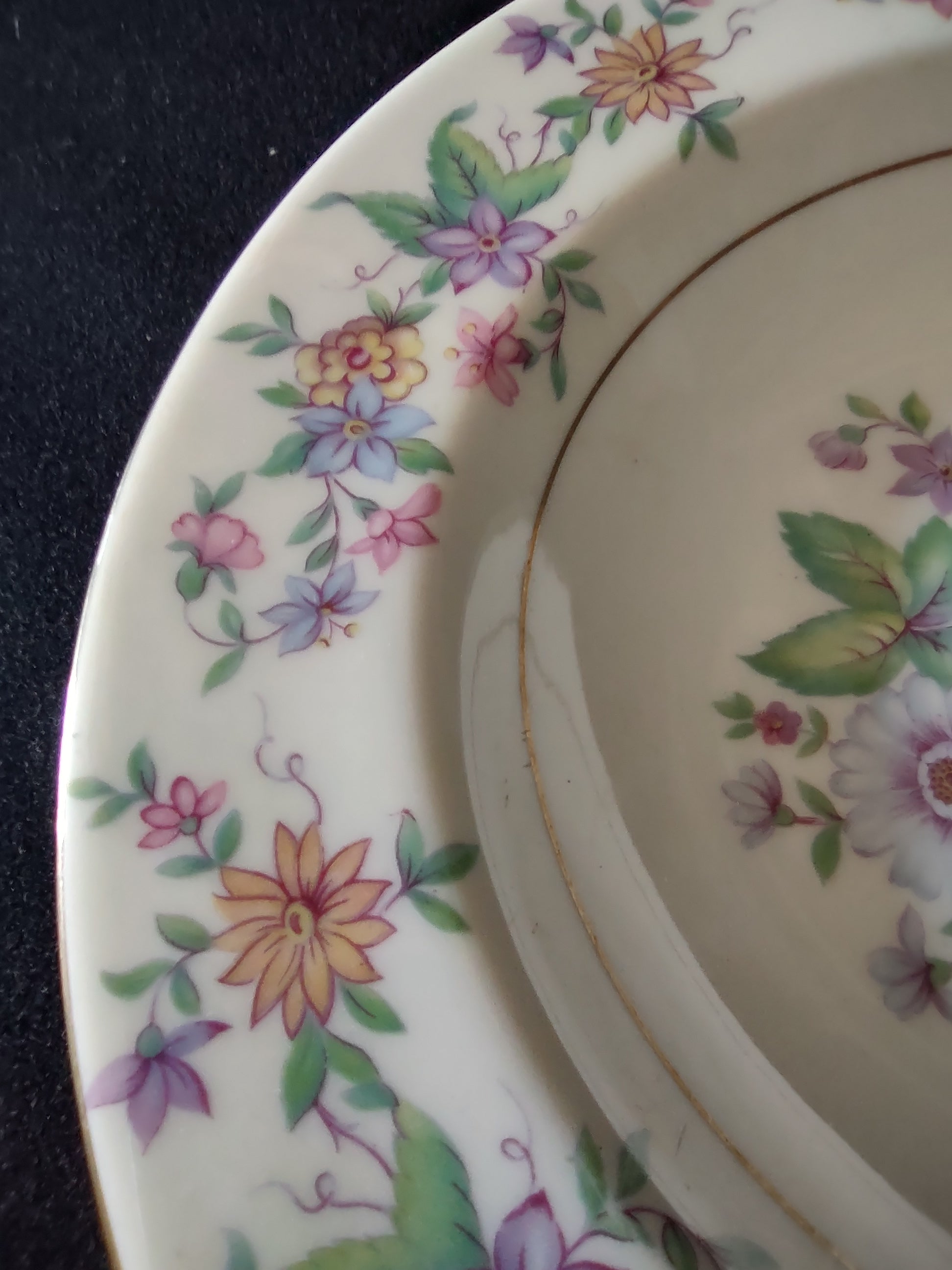 Theodore Haviland Springtime bowl rim and floral detail