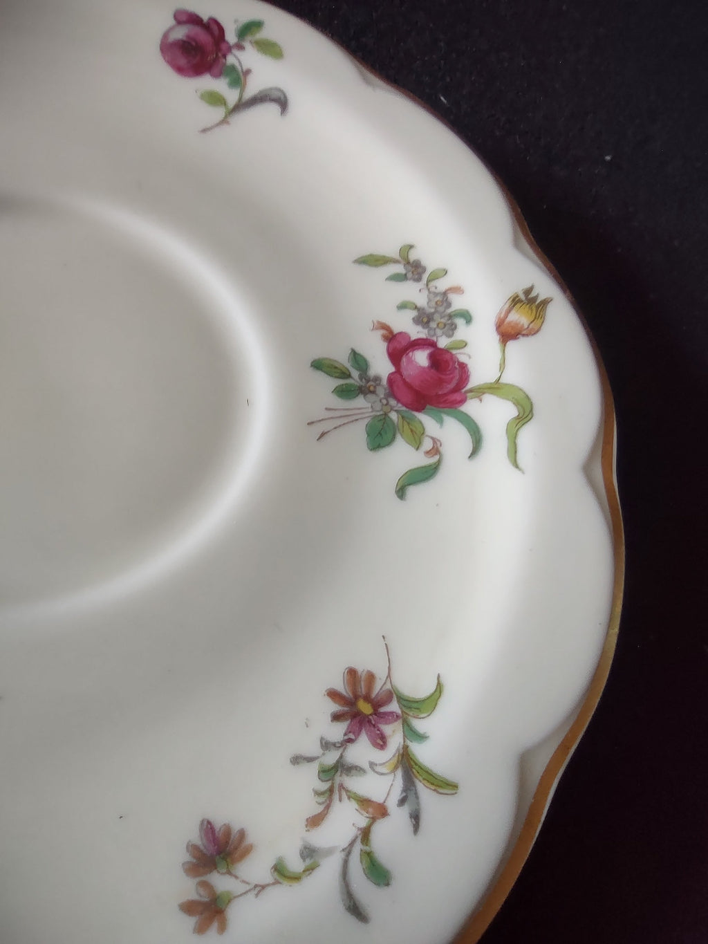Vintage Theodore Haviland Limoges saucer full top view on display stand