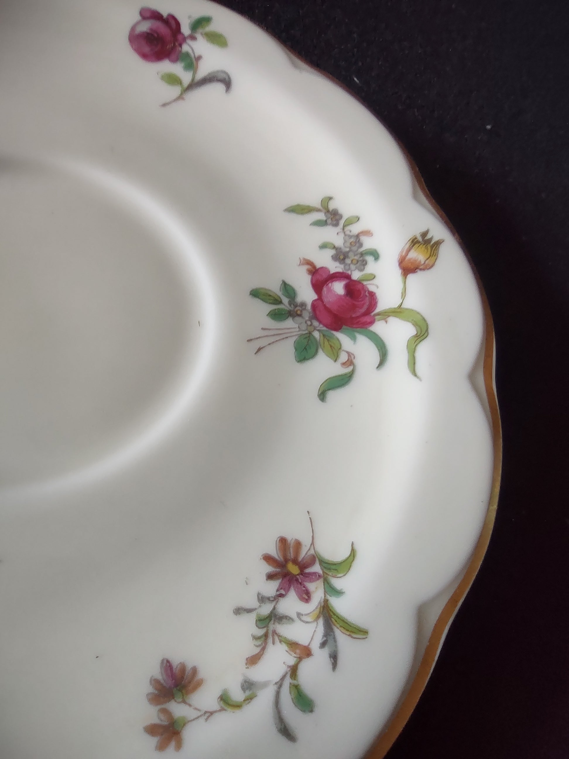 Vintage Theodore Haviland Limoges saucer full top view on display stand