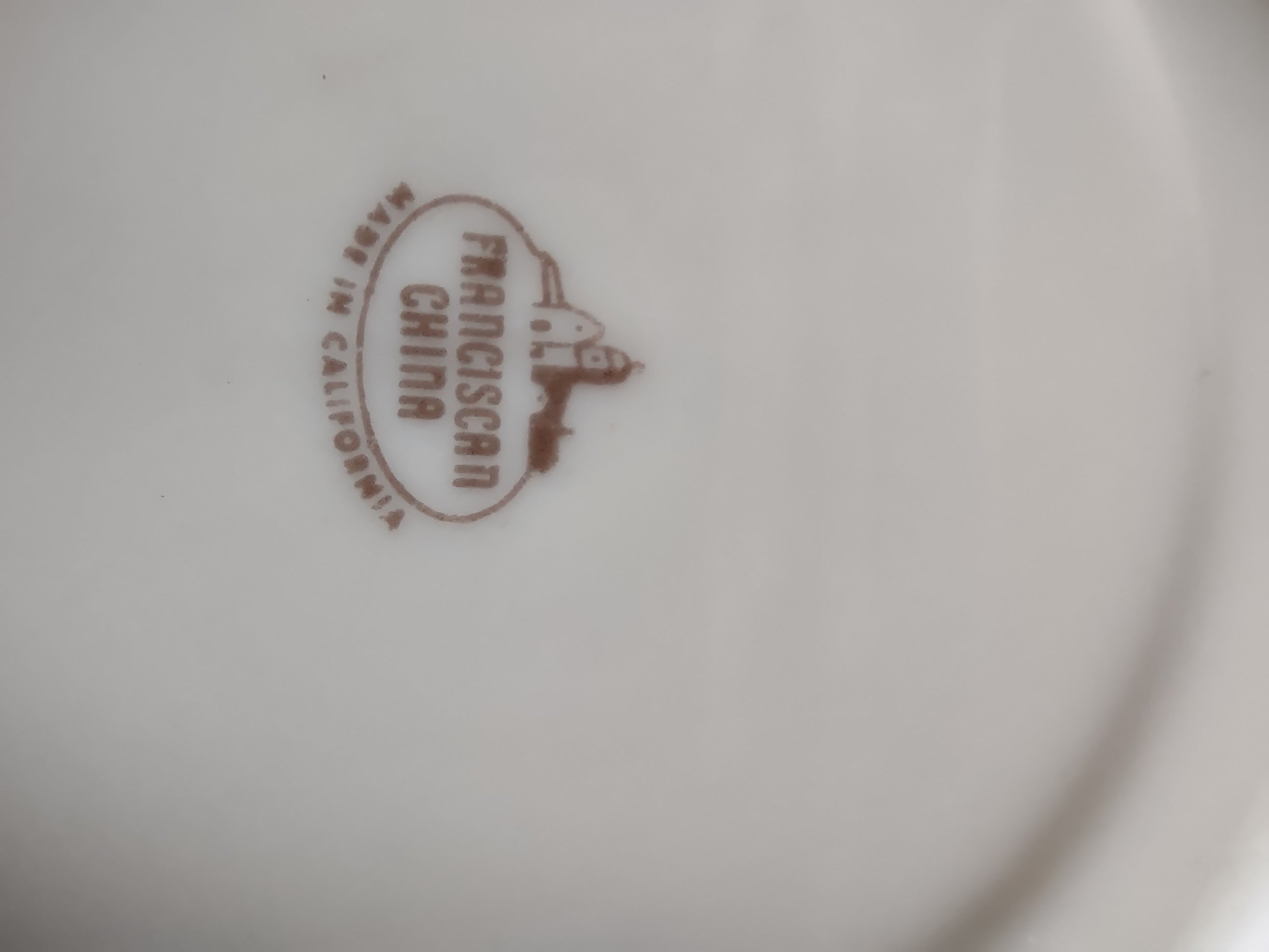 Franciscan China Made in California backstamp