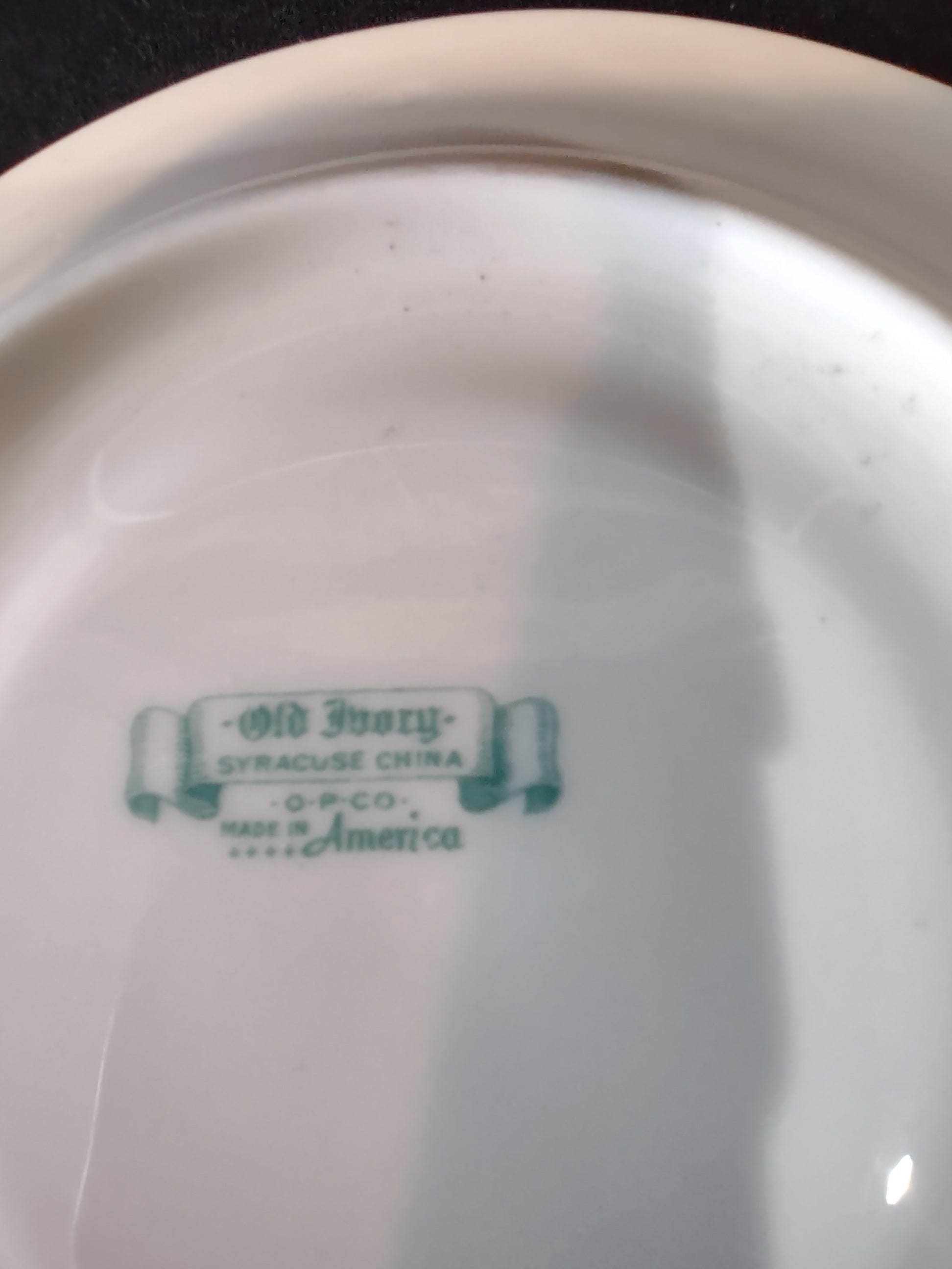 Vintage Syracuse China Old Ivory backstamp close-up