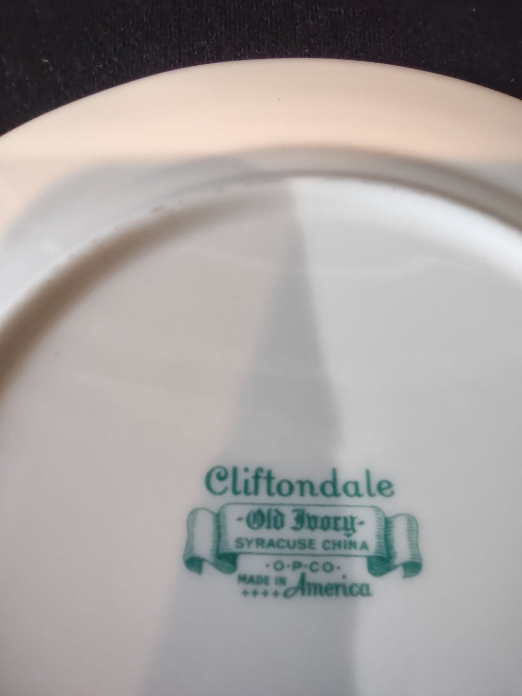 Vintage Syracuse China Cliftondale backstamp Old Ivory O.P. Co.