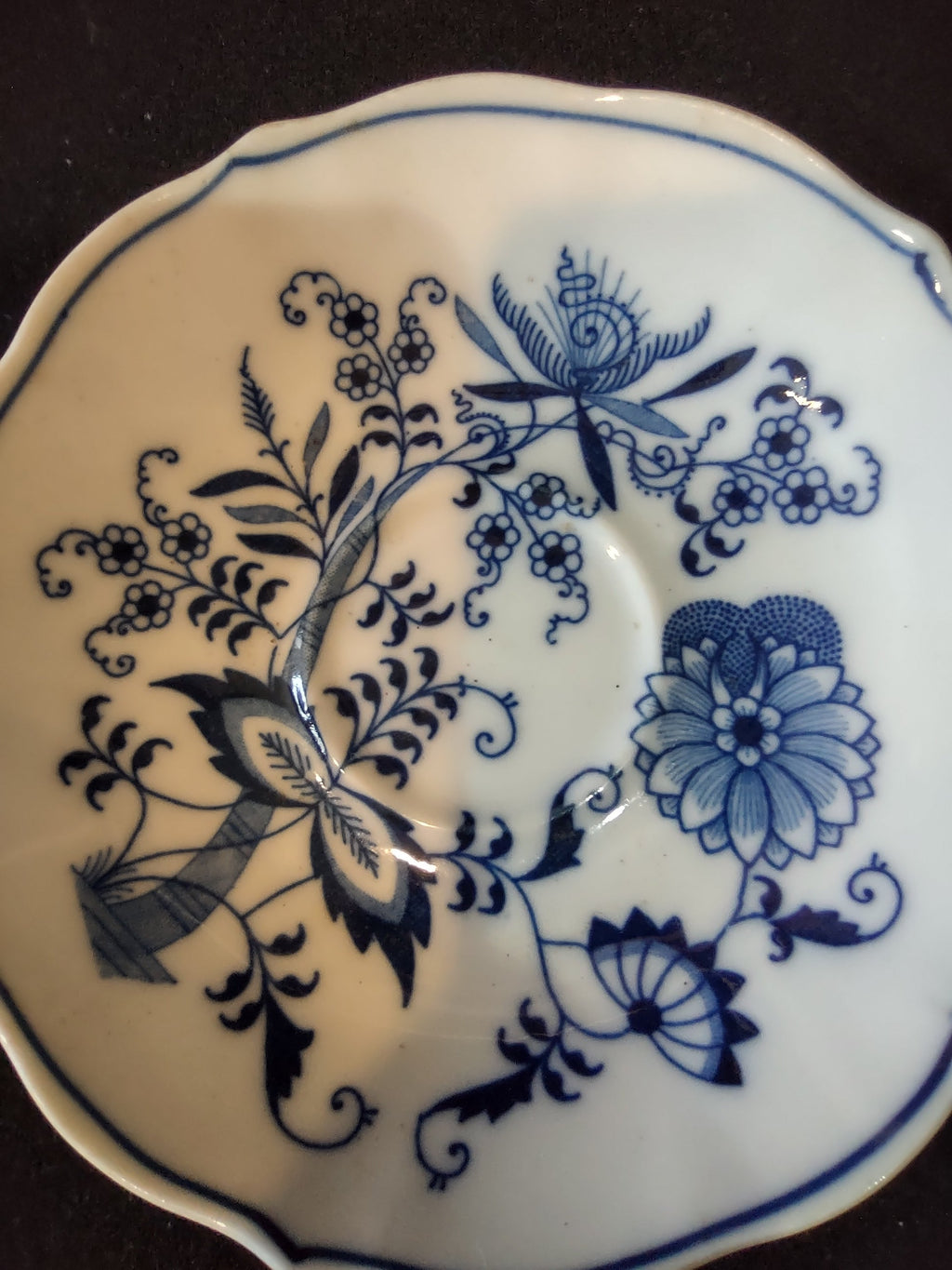 Blue Danube Blue Onion set of 2 saucers top view