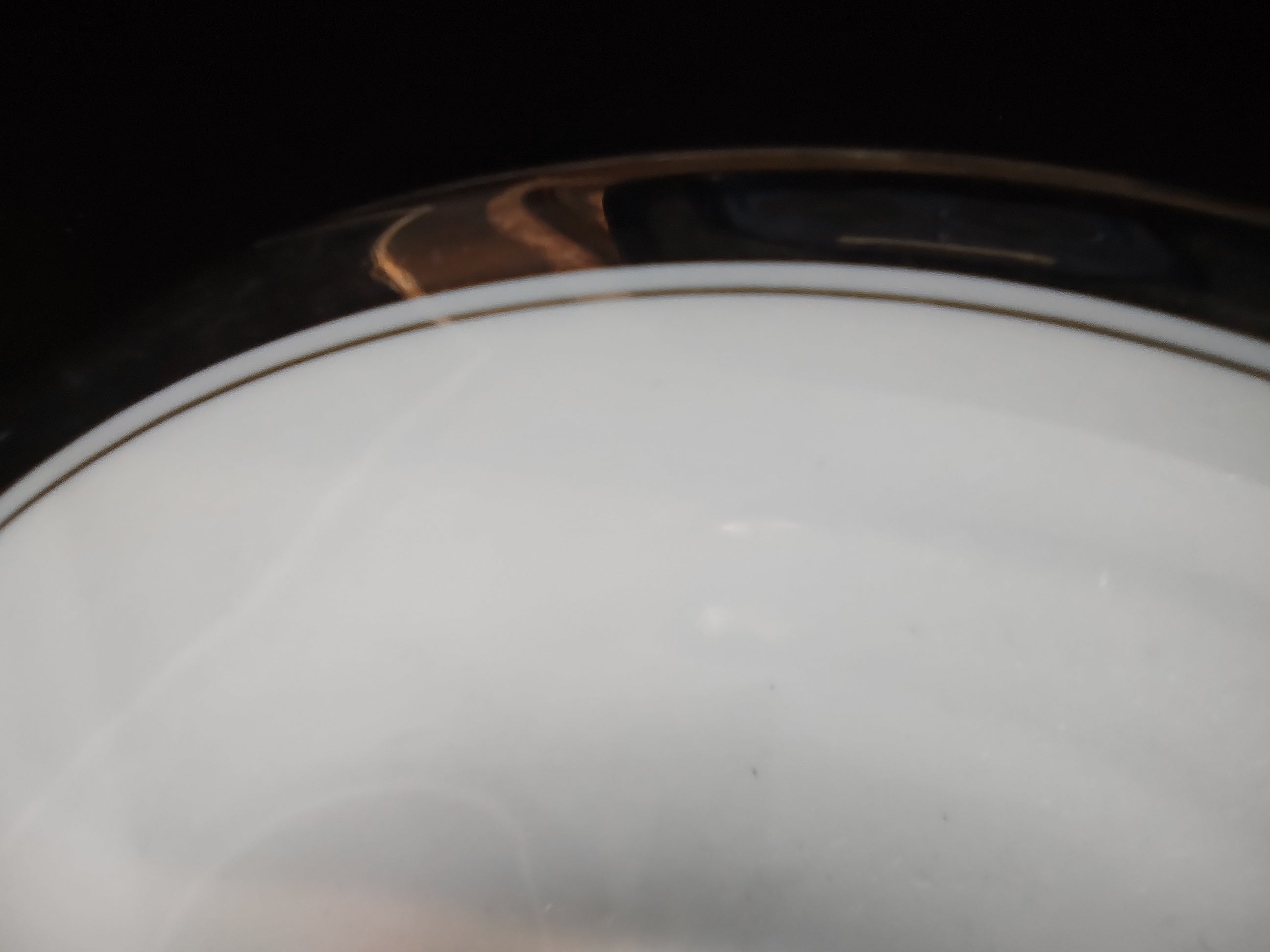 Syracuse China Countess saucer with ruler showing approximately 6 inch diameter