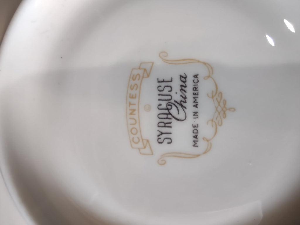 Syracuse China Countess saucer additional detail view