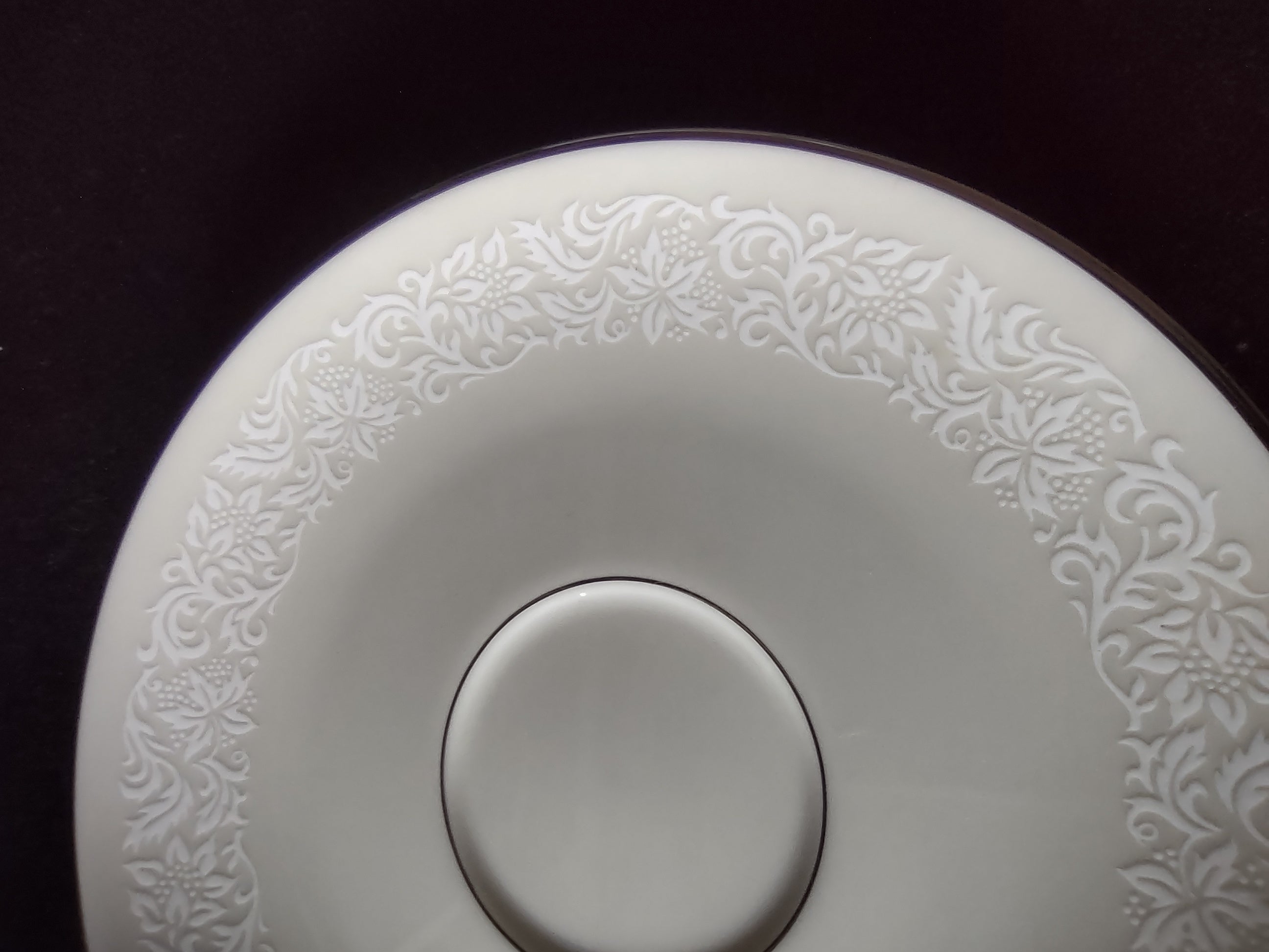 Pickard China Brocade embossed floral border close-up detail