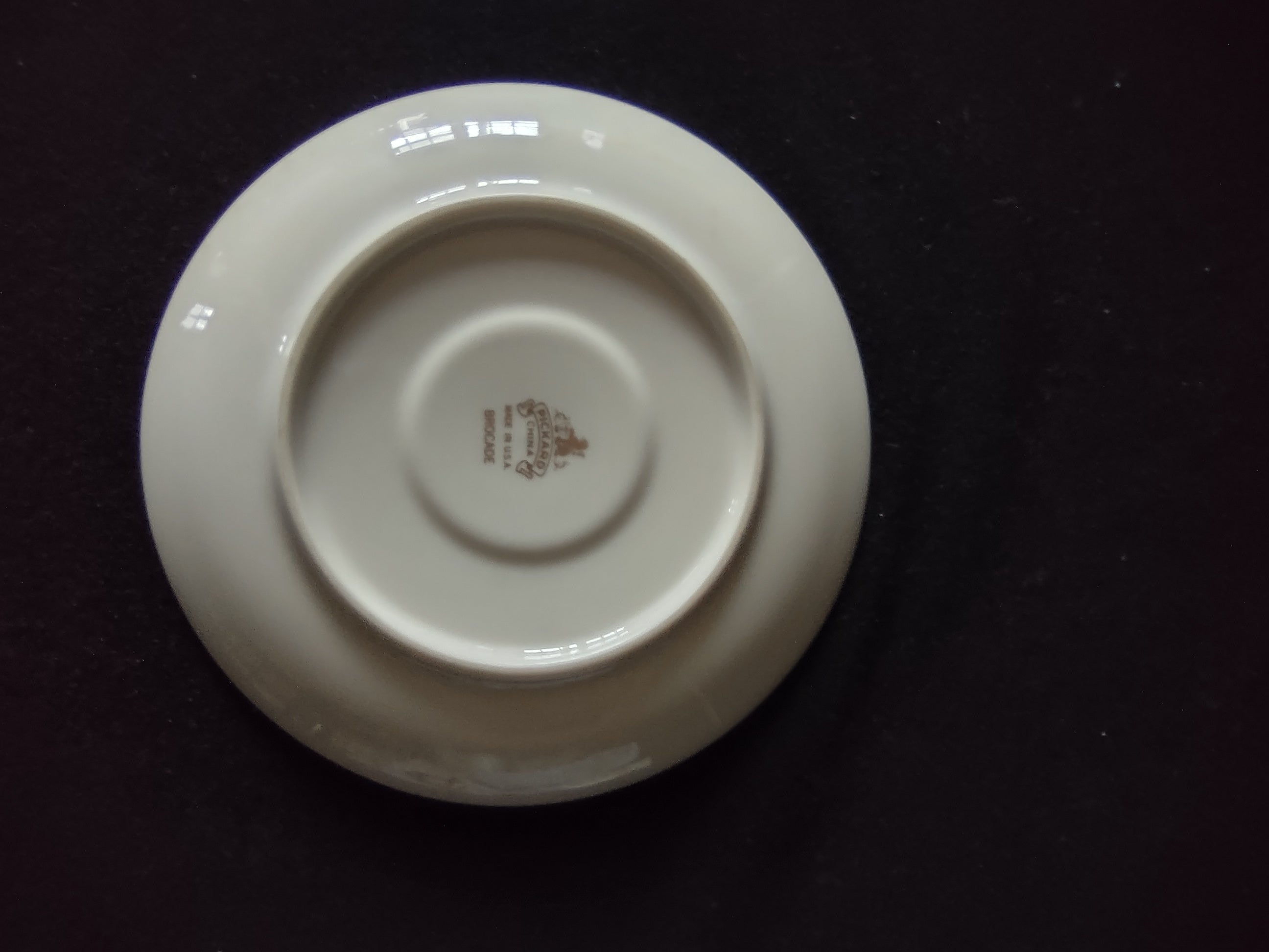 Pickard China Brocade saucer bottom view with backstamp