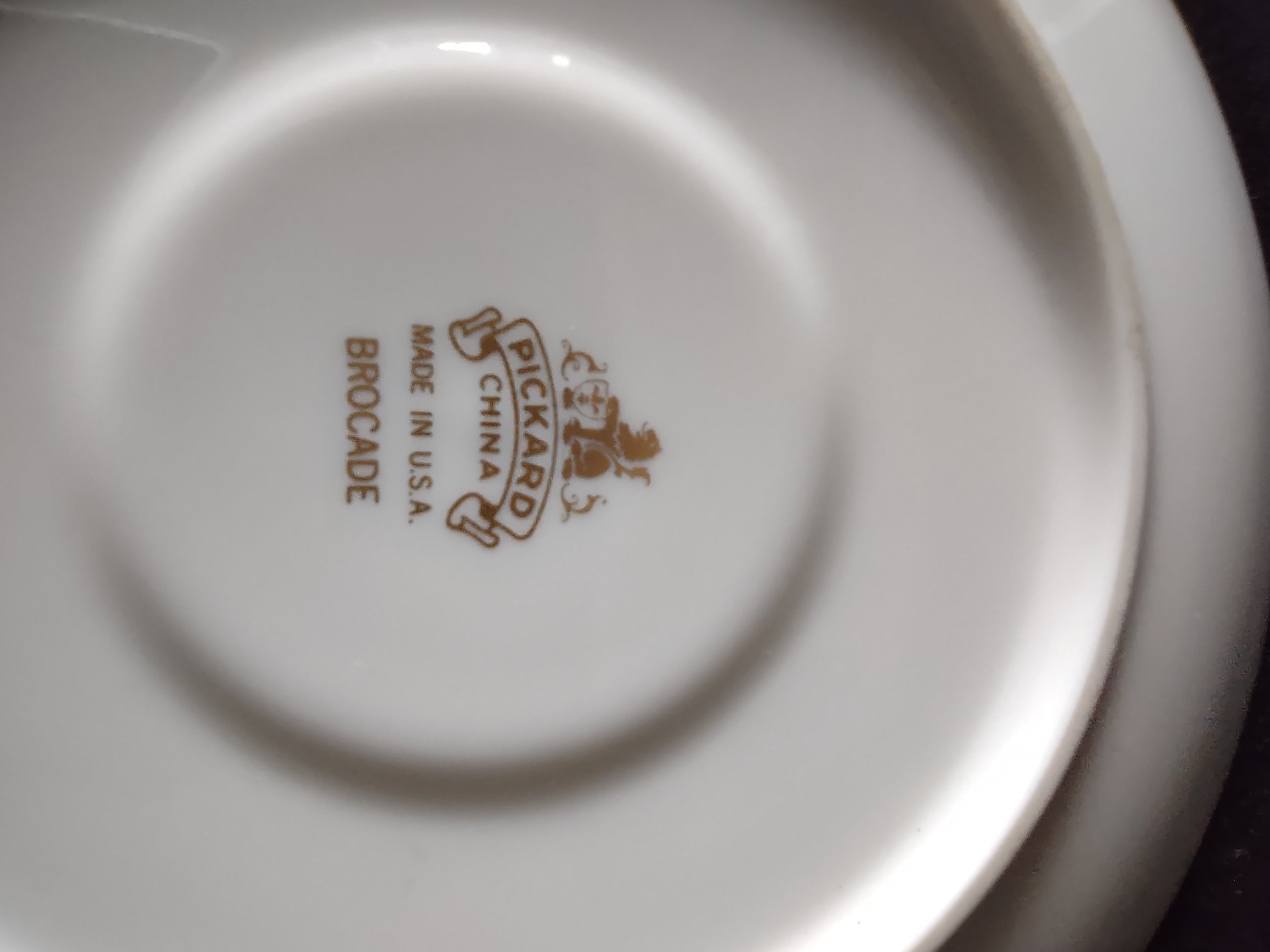 Pickard China Brocade backstamp close-up - Made in USA