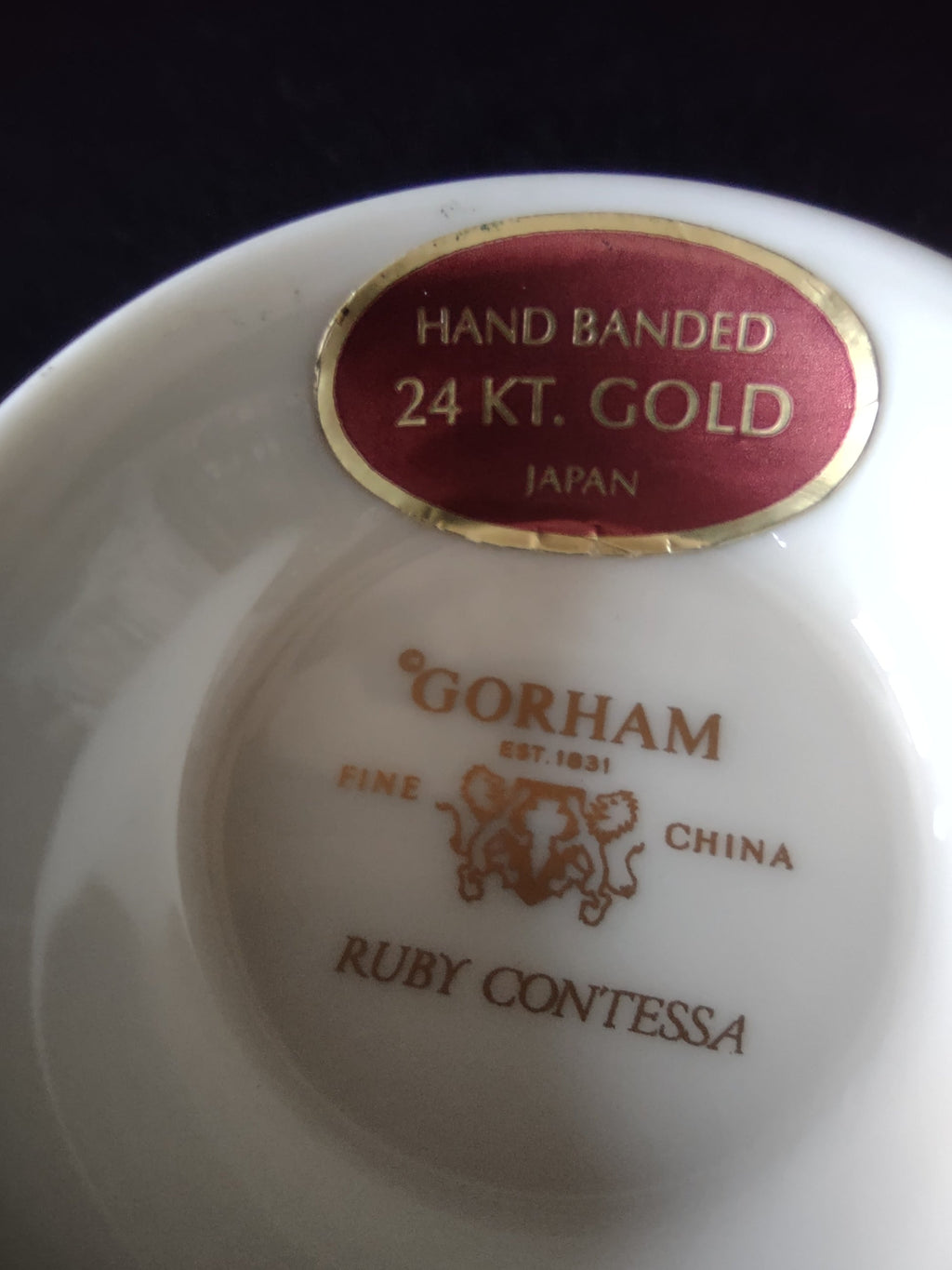 Gorham Ruby Contessa teacup backstamp closeup