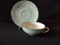 Franciscan Silver Pine saucer top view with ruler