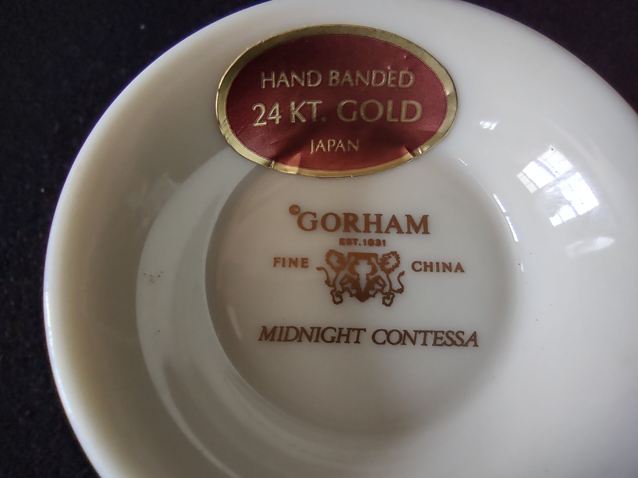 Gorham Midnight Contessa footed cup handle side view
