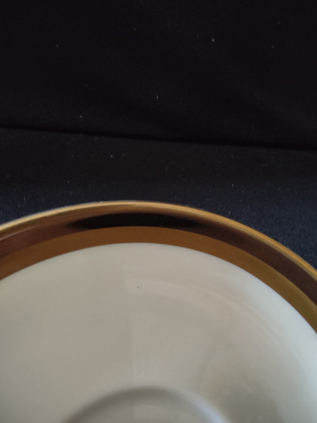 Gorham Royal Contessa saucer top view with ruler showing approximately 5.5 inch diameter
