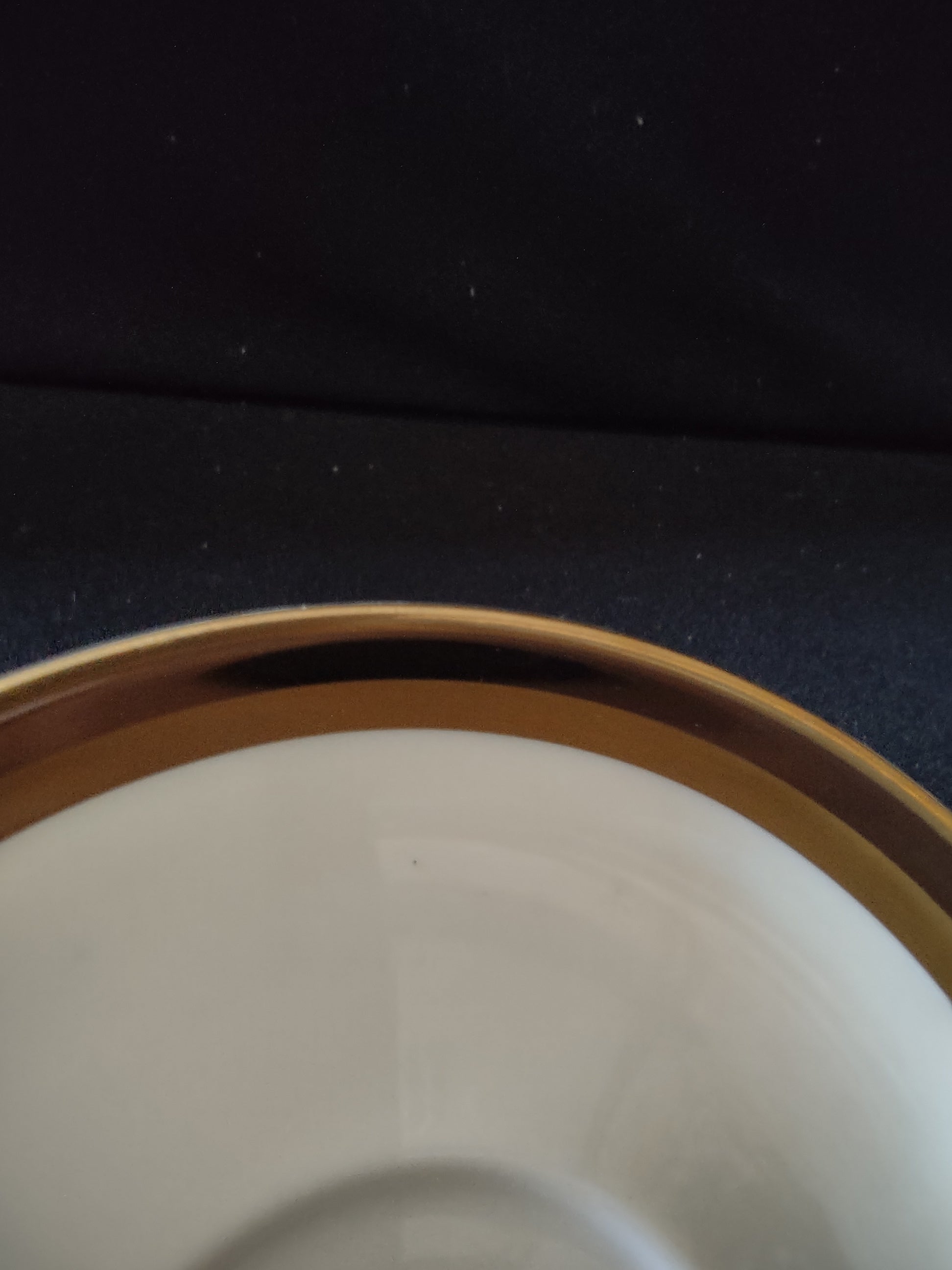 Gorham Royal Contessa saucer top view with ruler showing approximately 5.5 inch diameter