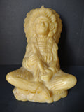 Vintage Beeswax Native American Chief Seated Figure Candle [7112]